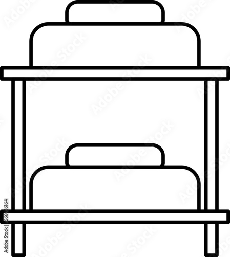 Bunk bed line icon