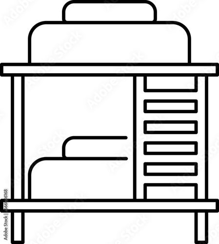 Bunk bed line icon