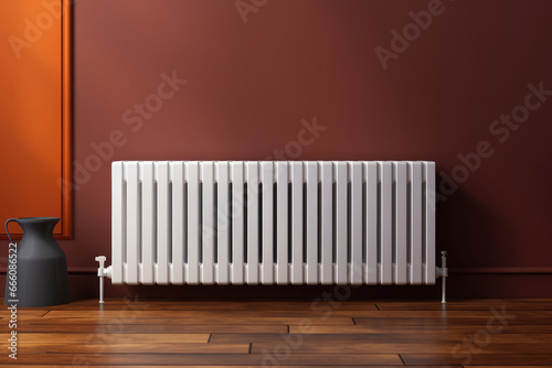 Wallpaper Mural White heating battery near the wall Torontodigital.ca