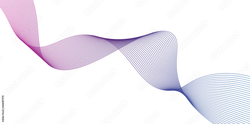 Fototapeta premium Design element. Many purple line circle ring waves.Abstract wavy stripes on a white background isolated. Creative line art. Design elements created using the Blend Tool. 