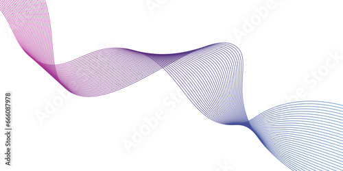 Design element. Many purple line circle ring waves.Abstract wavy stripes on a white background isolated. Creative line art. Design elements created using the Blend Tool. 