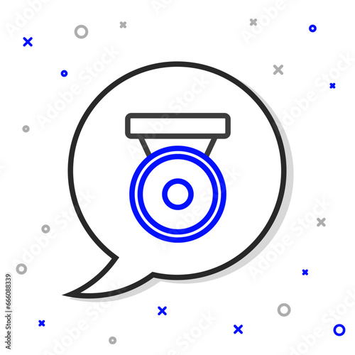 Line Boxing gong icon isolated on white background. Boxing bell. Colorful outline concept. Vector