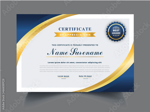 Colorful Certificate border template with luxury vector illustration, certificate of appreciation template, elegant diploma certificate template, clean modern certificate. photo