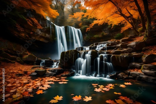 waterfall in autumn © Image Studio