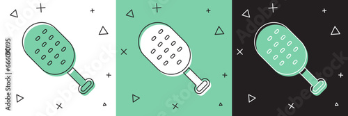 Set Sauna brush icon isolated on white and green, black background. Wooden brush with coarse bristles for washing in the bath. Anti cellulite massage. Vector