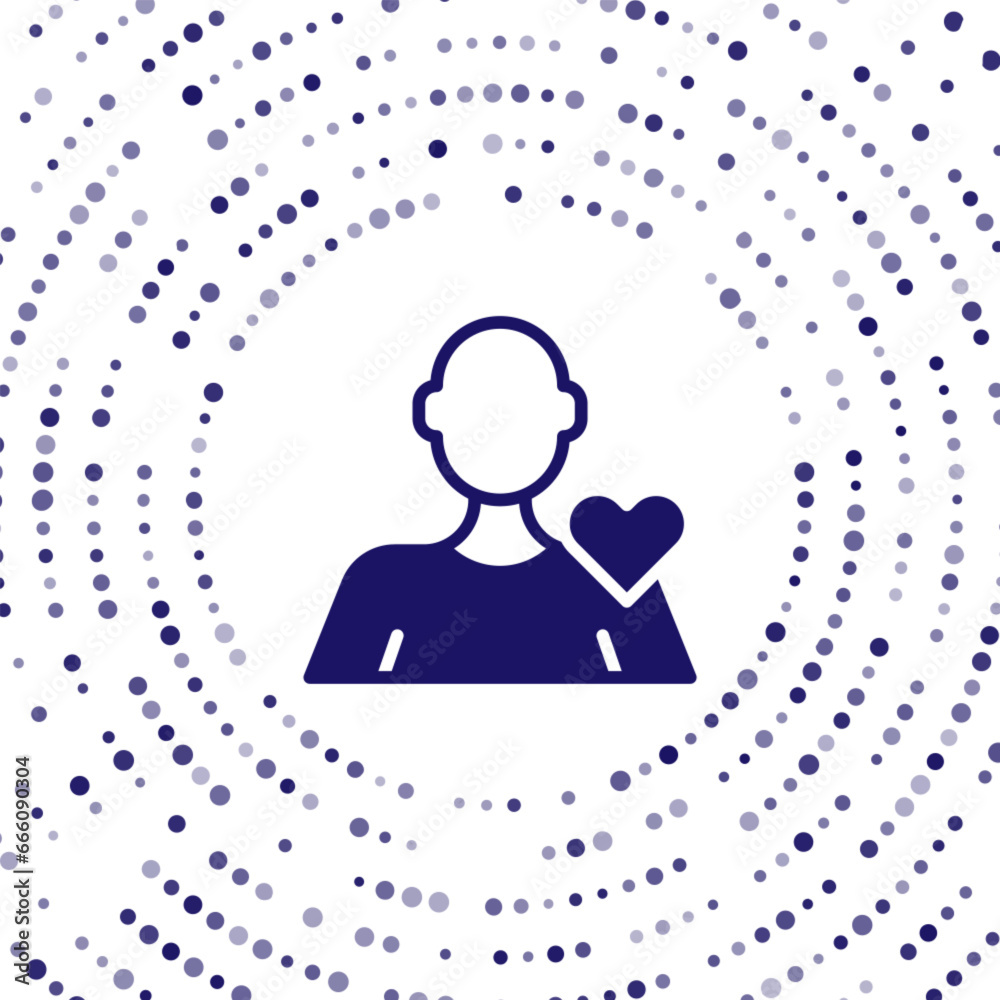 Blue Romantic man icon isolated on white background. Happy Valentines day. Abstract circle random dots. Vector Blue Romantic man icon isolated on white background. Happy Valentines day. Abstract circle random dots. Vector