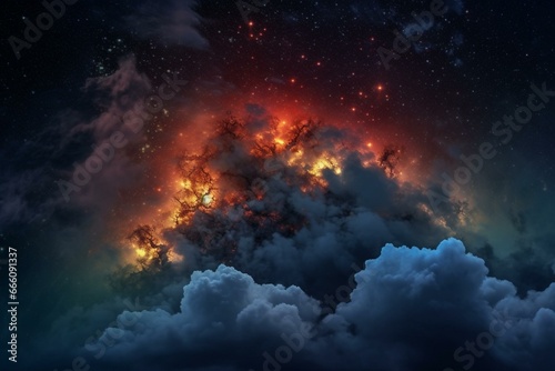 Cosmic cloud and stars. Generative AI