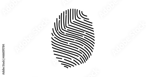 Finger print black and white icon. Fingerprint lock secure concept. Security logo vector icon illustration of unique fingerprint.