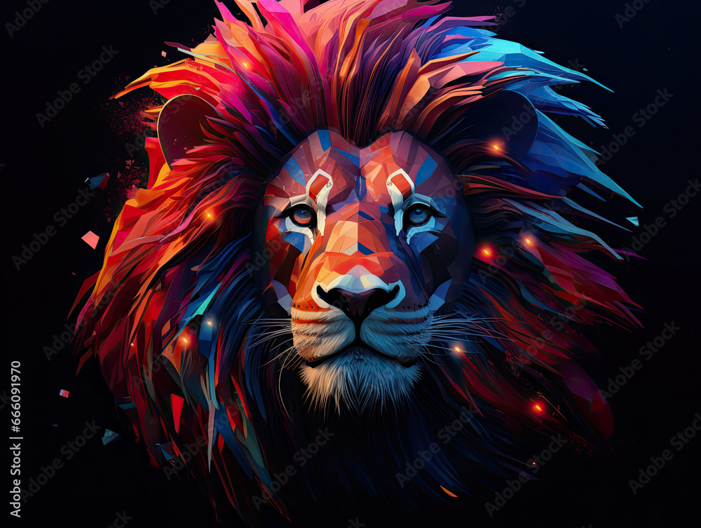 Vibrant Leo Zodiac Lion Artwork