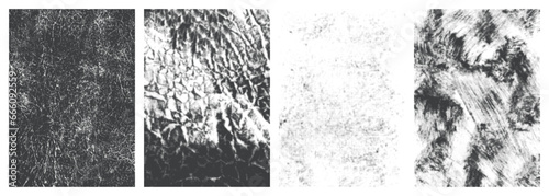 Grunge textures monochrome set sticker