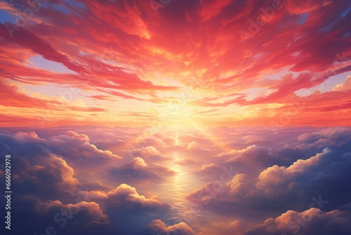 As the sun sinks below the horizon, a spectacular sunset unfolds, setting the sky ablaze with a stunning array of colors—an awe-inspiring and vivid sunset vista. Created with generative AI tools
