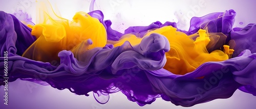 Abstract fluid background with purple and yellow colors photo