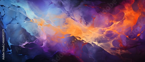 Abstract purple background with orange splashes