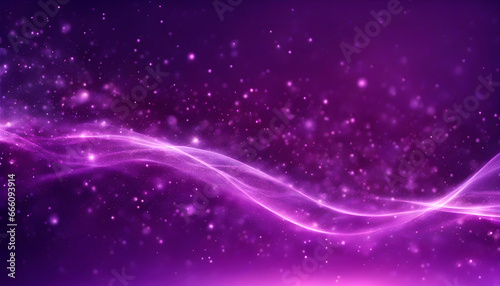 Purple particles wave. Light abstract background with shining stars