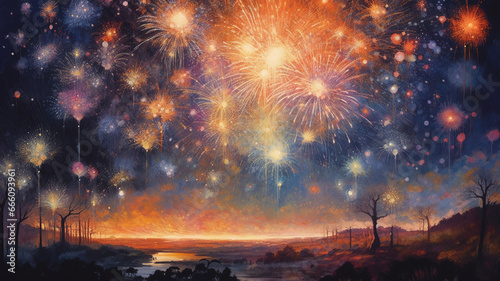 Fireworks happy new year © Kei