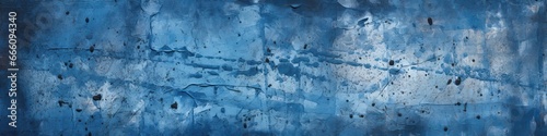 Colorful Grunge Decorative Navy Blue Wall Background . Panoramic Banner