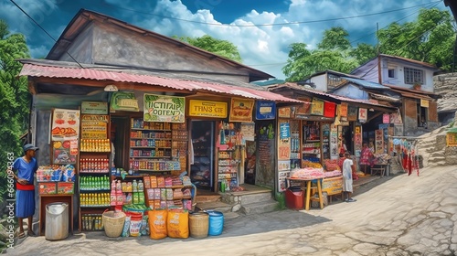 A bustling outdoor market selling traditional 