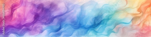 Watercolor Tiedye Abstract Background Art. Panoramic Banner