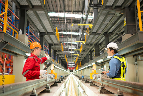 Принти на полотні After the electric train is parked in the electric train repair shop, Electric t