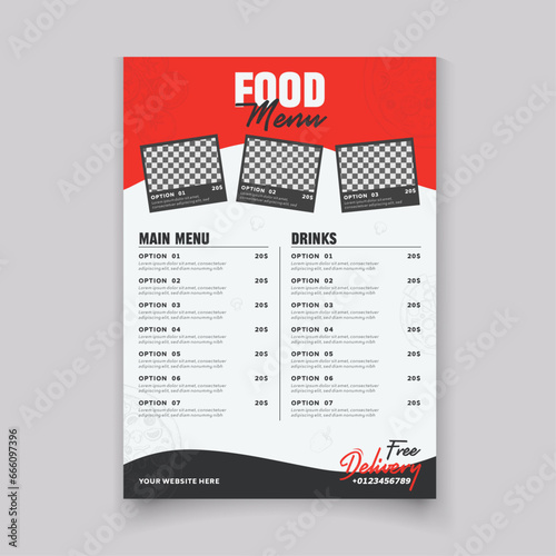 Restaurant menu template Design. creative food menu banner template design. fast food menu Design