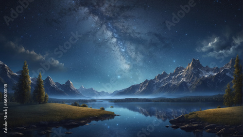 A backdrop that portrays the calm and mysterious allure of a starry night sky.