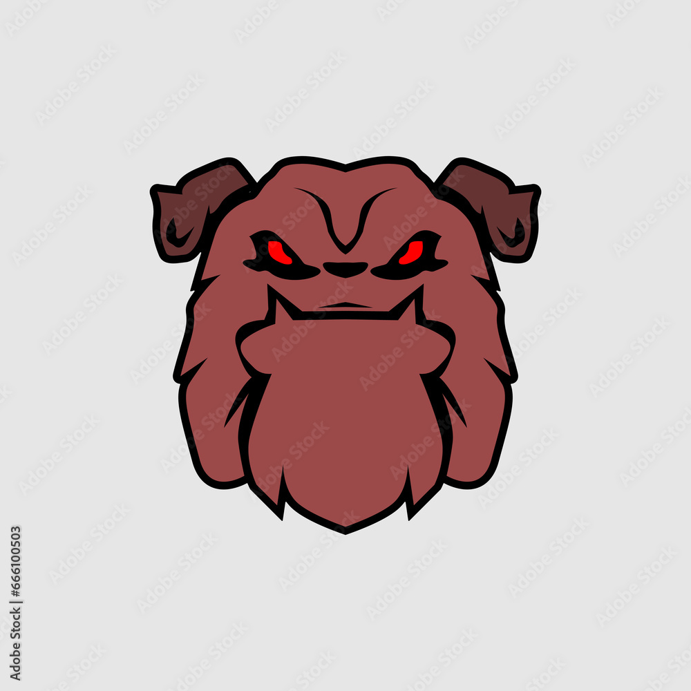 Vector illustration of Bulldog wild animal head mascot logo. Dog logo.