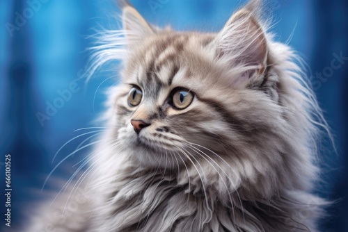 Closeup of a fluffy kitten Adorable kitten Beautiful cute little cat closeup