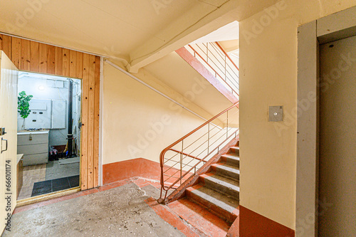 interior apartment public place  house entrance. doors  walls  staircase corridors staircase  steps