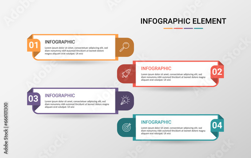Creative business infographic template with 4 options, Infographics Template.