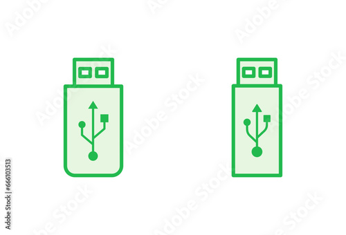 Usb icon set. Flash disk icon vector