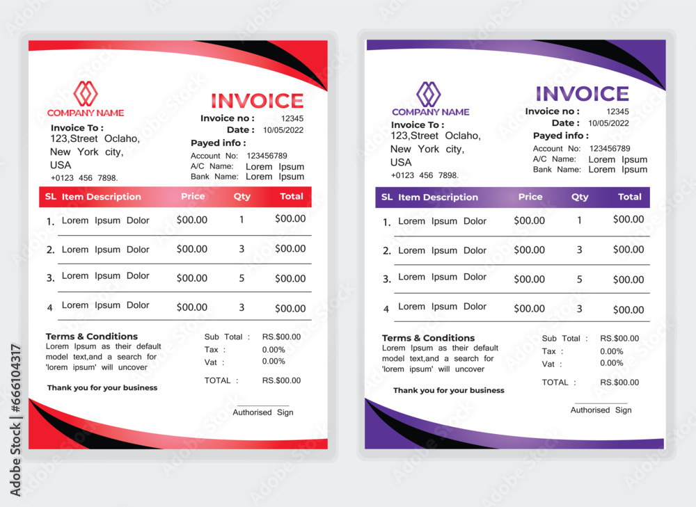 Business Minimal Corporate Invoice design template vector illustration bill form price . Creative template and stationery design payment agreement design template Cash Memo, Vector Quotation Design Business Minimal Corporate Invoice design template vector illustration bill form price . Creative template and stationery design payment agreement design template Cash Memo, Vector Quotation Design