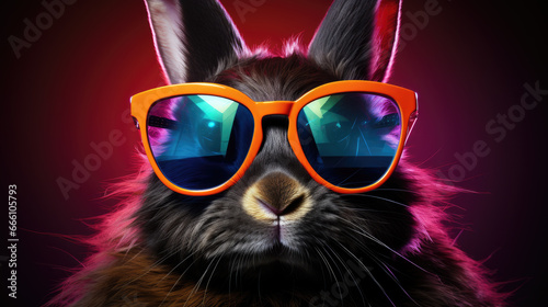 funny Rabbit with orange sunglasses © Jean Isard