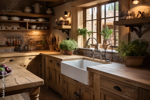 Rustic Kitchen in Country Style Interior © daisy