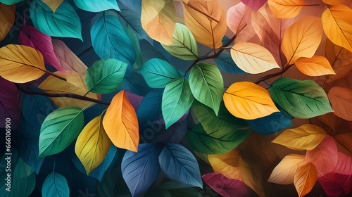 colorful leaves in autumn.	
