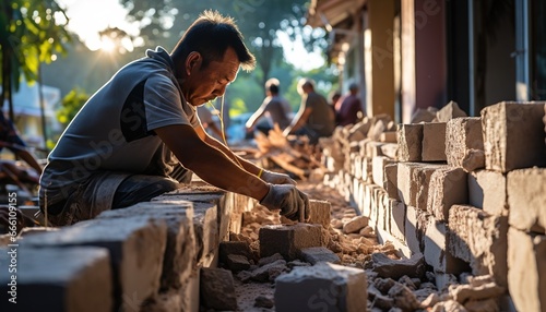 Architectural Symphony: The Delicate Dance of Cement and Hands in House Construction