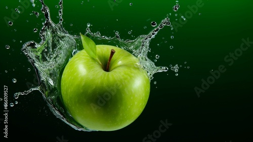 green apple in water