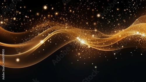 golden abstract wave background with space