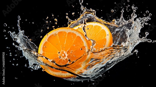 orange in water splash