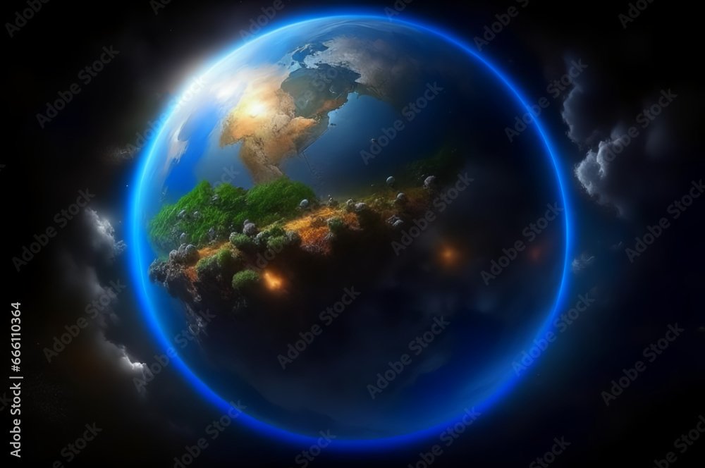 The destruction of planet Earth. Galactic planet. Ai The destruction of planet Earth. Galactic planet. Ai
