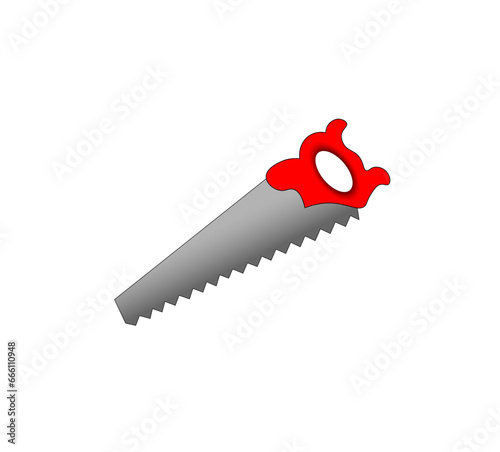 Vector illustration of cartoon saws on a white background