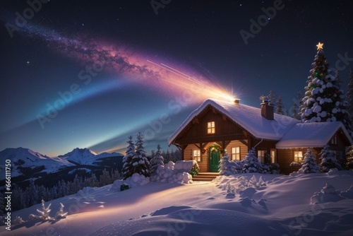 christmas house in the mountains © muhammad
