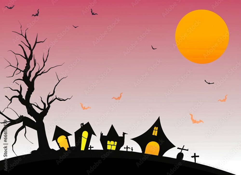 house with halloween theme, halloween spooky castle, spooky castle, 3d haunted house creepy