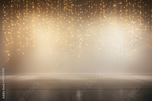Holiday backdrop with twinkling lights and ornaments