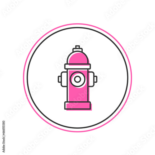 Filled outline Fire hydrant icon isolated on white background. Vector