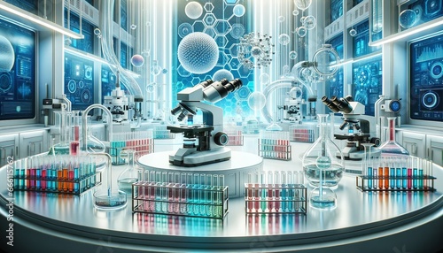 Futuristic advanced scientific research laboratory