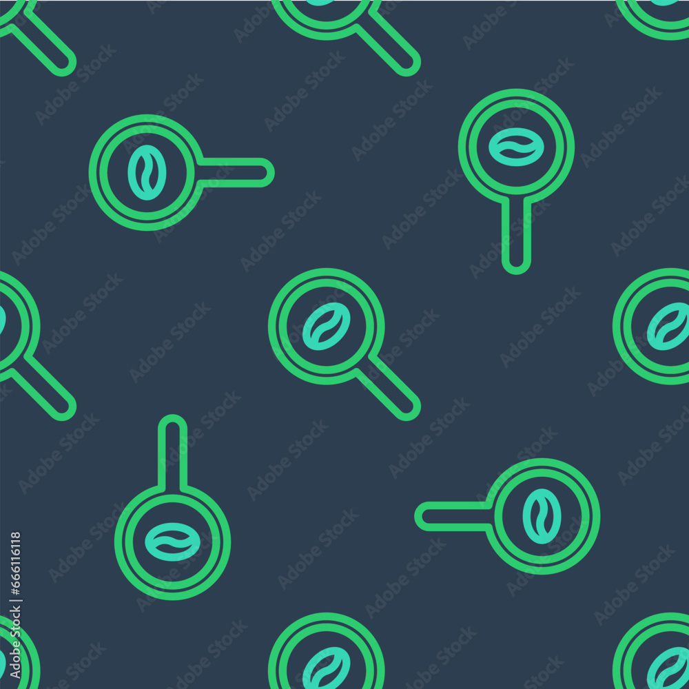 Line Selection coffee beans icon isolated seamless pattern on blue background. Vector Line Selection coffee beans icon isolated seamless pattern on blue background. Vector