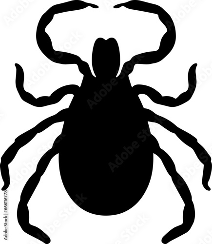 Insect tick silhouette.Tick parasite. Mite. Tick isolated on white background. Design element