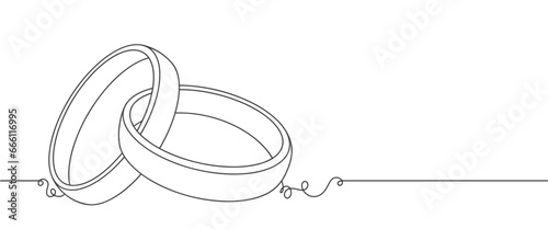 Wedding ring line art vector illustration