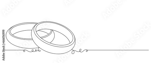 Wedding ring line art vector illustration