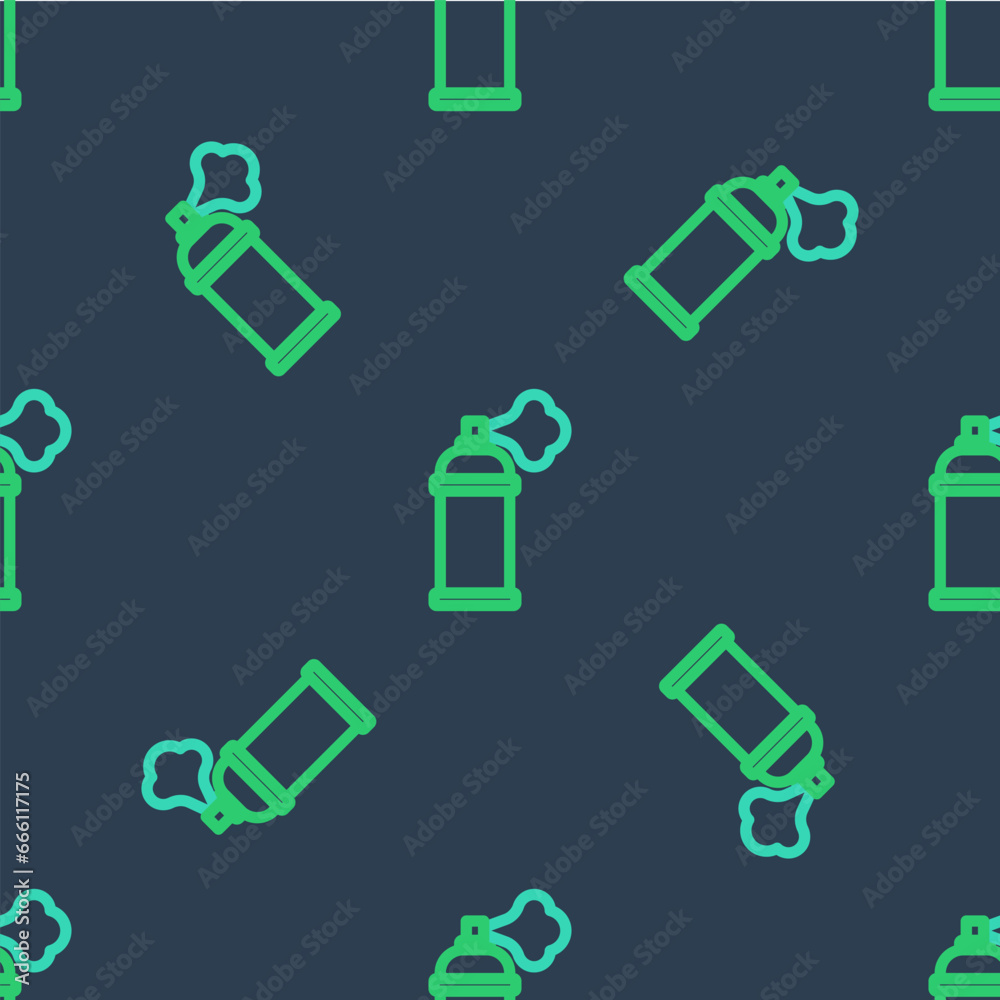 Line Paint spray can icon isolated seamless pattern on blue background. Vector Line Paint spray can icon isolated seamless pattern on blue background. Vector
